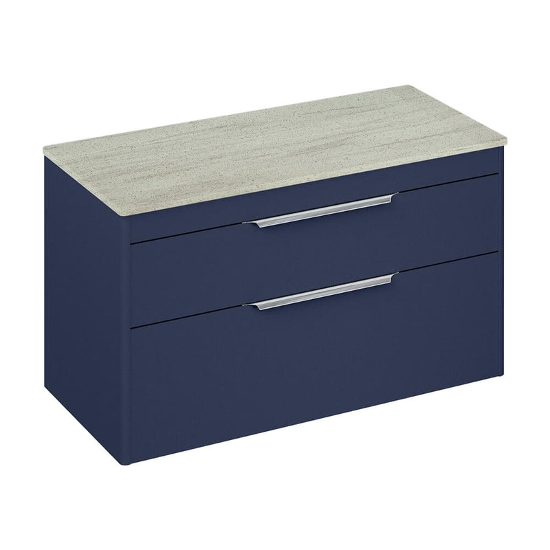 Britton Bathrooms Shoreditch 1000mm Double Drawer Vanity Unit With Worktop