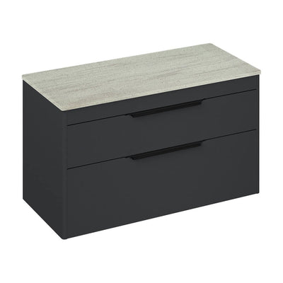 Britton Bathrooms Shoreditch 1000mm Double Drawer Vanity Unit With Worktop