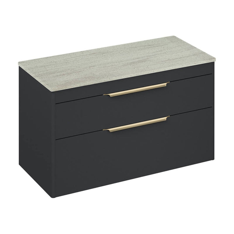 Britton Bathrooms Shoreditch 1000mm Double Drawer Vanity Unit With Worktop