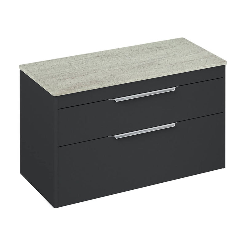 Britton Bathrooms Shoreditch 1000mm Double Drawer Vanity Unit With Worktop