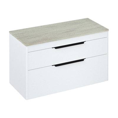 Britton Bathrooms Shoreditch 1000mm Double Drawer Vanity Unit With Worktop
