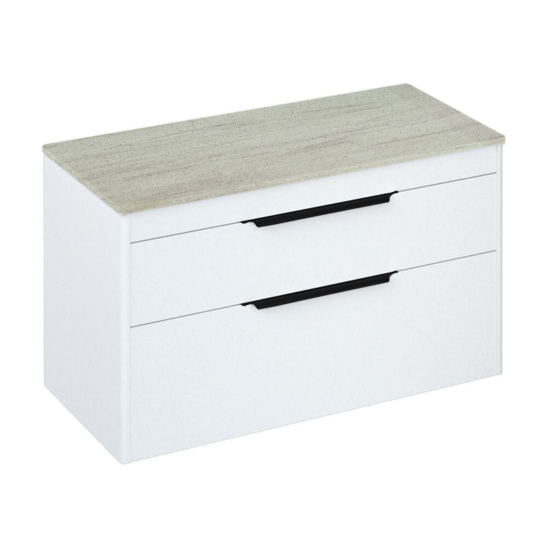 Britton Bathrooms Shoreditch 1000mm Double Drawer Vanity Unit With Worktop