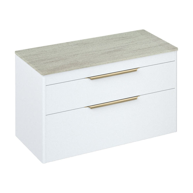 Britton Bathrooms Shoreditch 1000mm Double Drawer Vanity Unit With Worktop