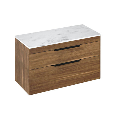 Britton Bathrooms Shoreditch 1000mm Double Drawer Vanity Unit With Worktop