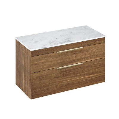 Britton Bathrooms Shoreditch 1000mm Double Drawer Vanity Unit With Worktop