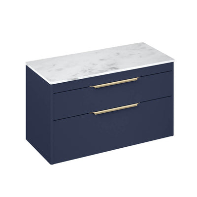 Britton Bathrooms Shoreditch 1000mm Double Drawer Vanity Unit With Worktop