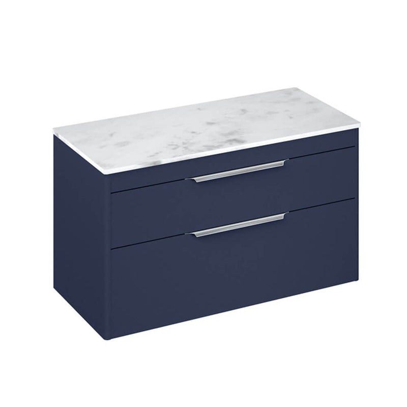 Britton Bathrooms Shoreditch 1000mm Double Drawer Vanity Unit With Worktop