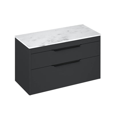 Britton Bathrooms Shoreditch 1000mm Double Drawer Vanity Unit With Worktop