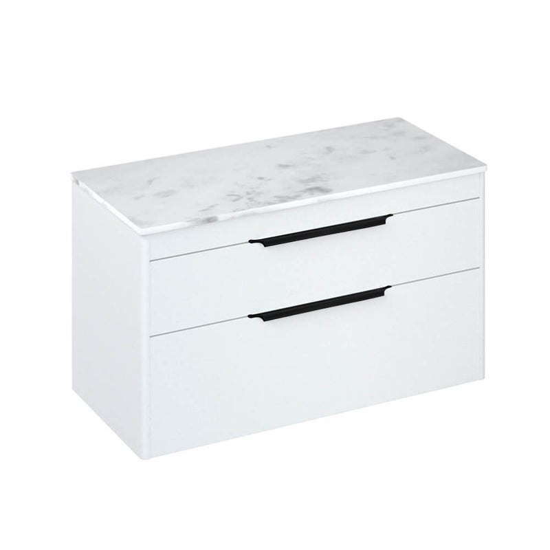 Britton Bathrooms Shoreditch 1000mm Double Drawer Vanity Unit With Worktop