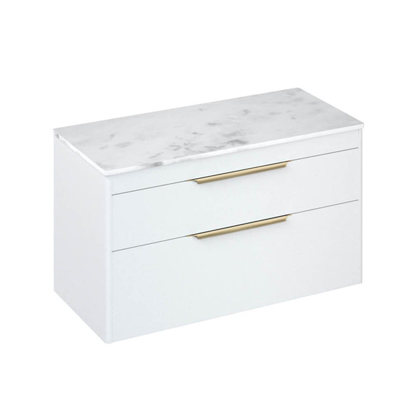 Britton Bathrooms Shoreditch 1000mm Double Drawer Vanity Unit With Worktop