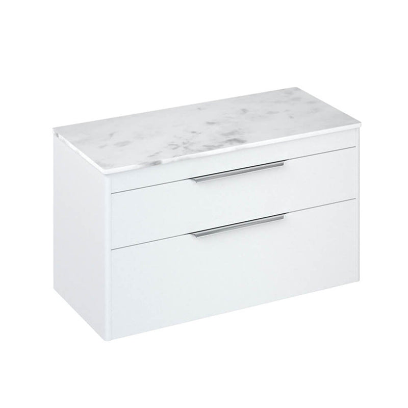 Britton Bathrooms Shoreditch 1000mm Double Drawer Vanity Unit With Worktop