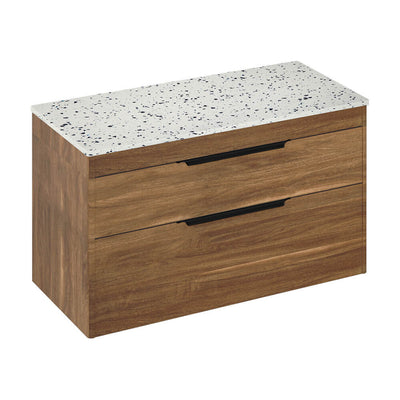 Britton Bathrooms Shoreditch 1000mm Double Drawer Vanity Unit With Worktop