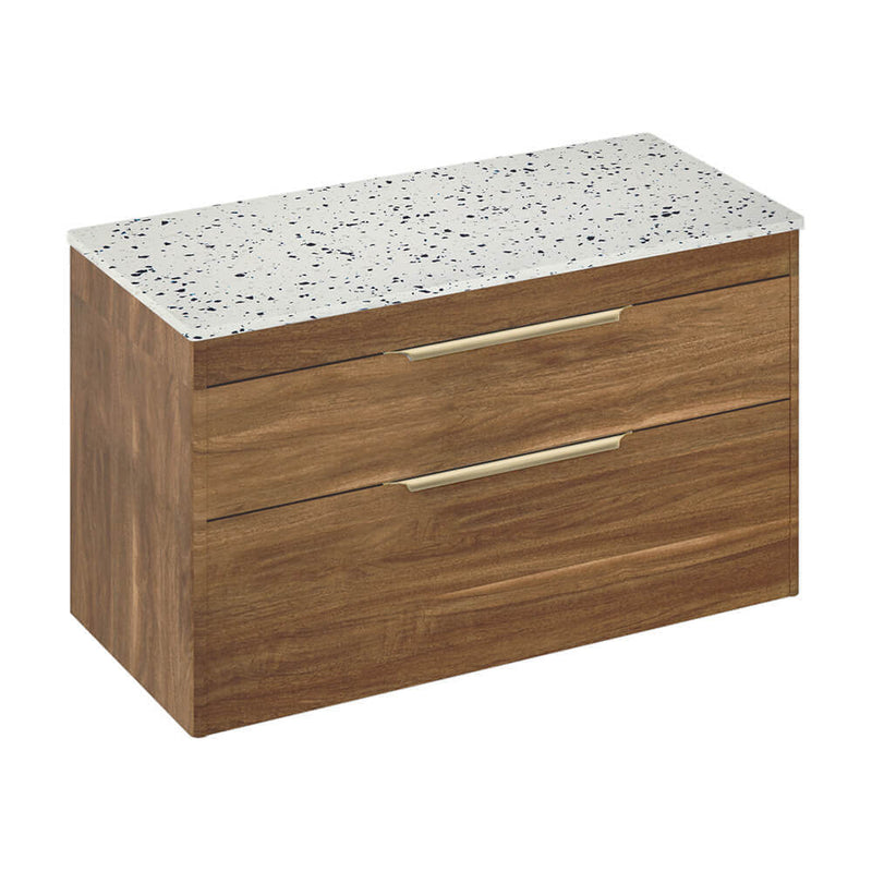 Britton Bathrooms Shoreditch 1000mm Double Drawer Vanity Unit With Worktop