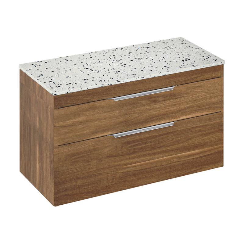 Britton Bathrooms Shoreditch 1000mm Double Drawer Vanity Unit With Worktop