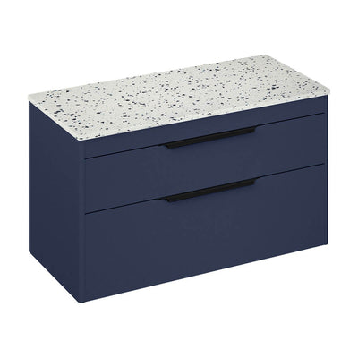 Britton Bathrooms Shoreditch 1000mm Double Drawer Vanity Unit With Worktop