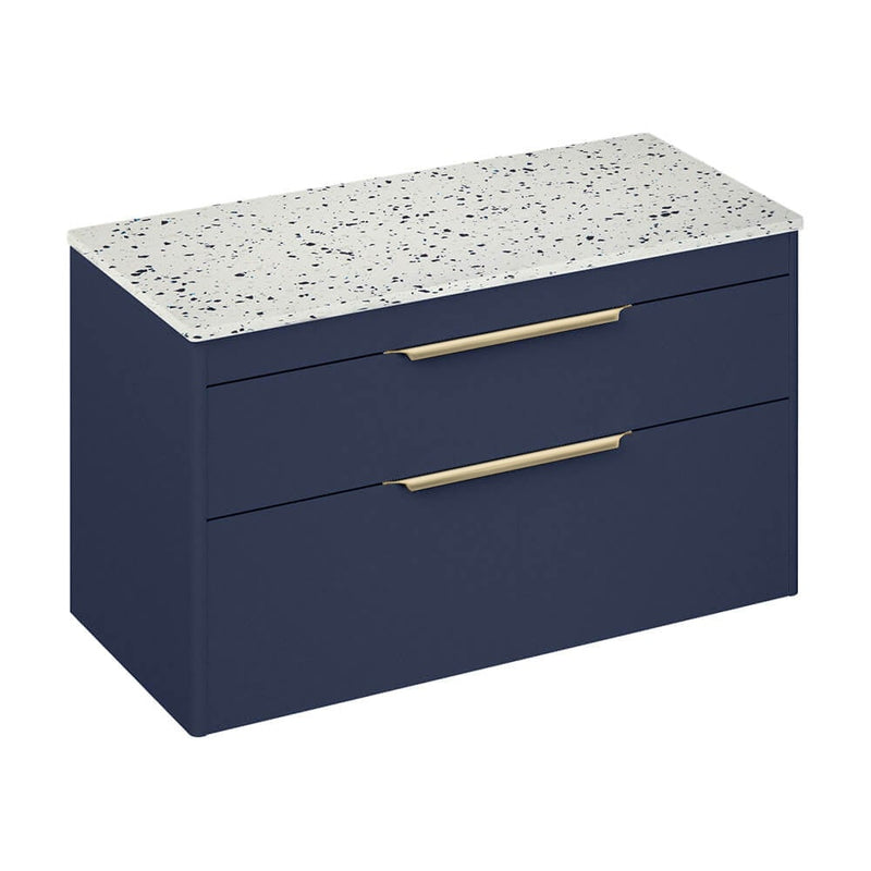 Britton Bathrooms Shoreditch 1000mm Double Drawer Vanity Unit With Worktop