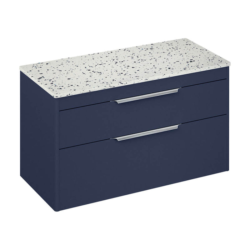 Britton Bathrooms Shoreditch 1000mm Double Drawer Vanity Unit With Worktop