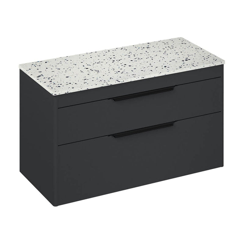 Britton Bathrooms Shoreditch 1000mm Double Drawer Vanity Unit With Worktop