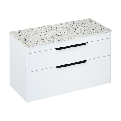 Britton Bathrooms Shoreditch 1000mm Double Drawer Vanity Unit With Worktop