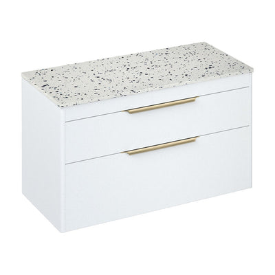 Britton Bathrooms Shoreditch 1000mm Double Drawer Vanity Unit With Worktop