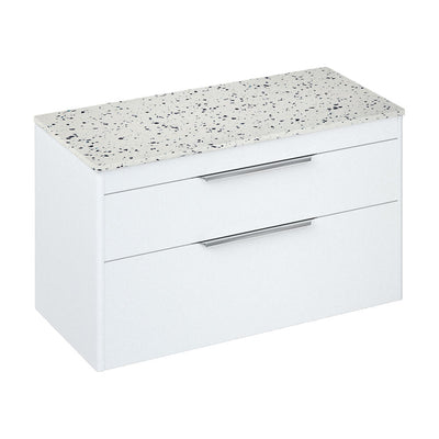 Britton Bathrooms Shoreditch 1000mm Double Drawer Vanity Unit With Worktop