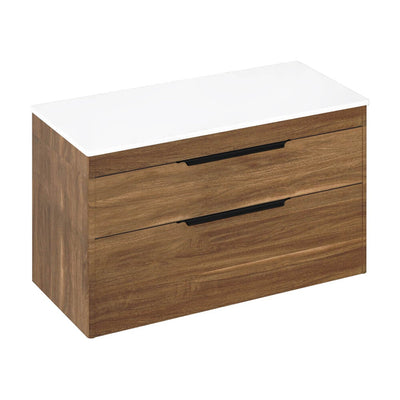 Britton Bathrooms Shoreditch 1000mm Double Drawer Vanity Unit With Worktop