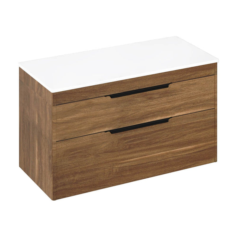 Britton Bathrooms Shoreditch 1000mm Double Drawer Vanity Unit With Worktop