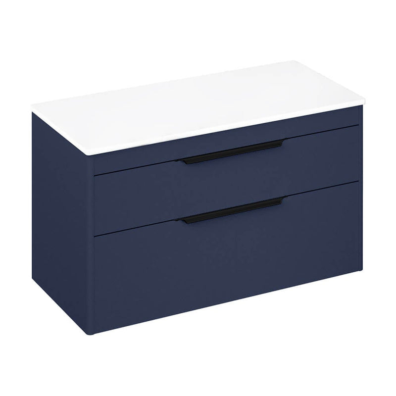 Britton Bathrooms Shoreditch 1000mm Double Drawer Vanity Unit With Worktop