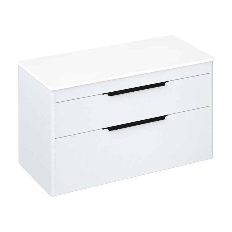 Britton Bathrooms Shoreditch 1000mm Double Drawer Vanity Unit With Worktop