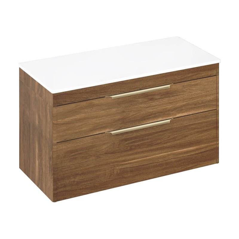 Britton Bathrooms Shoreditch 1000mm Double Drawer Vanity Unit With Worktop
