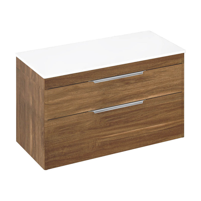 Britton Bathrooms Shoreditch 1000mm Double Drawer Vanity Unit With Worktop