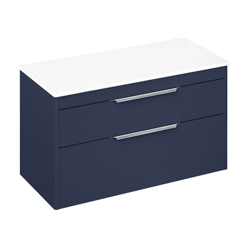 Britton Bathrooms Shoreditch 1000mm Double Drawer Vanity Unit With Worktop