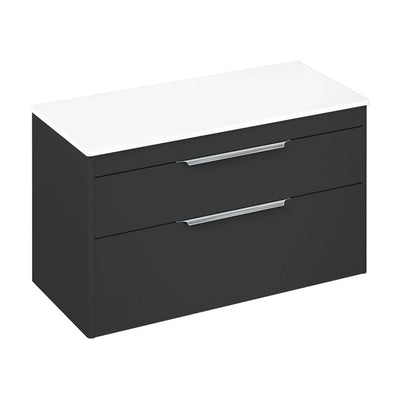Britton Bathrooms Shoreditch 1000mm Double Drawer Vanity Unit With Worktop