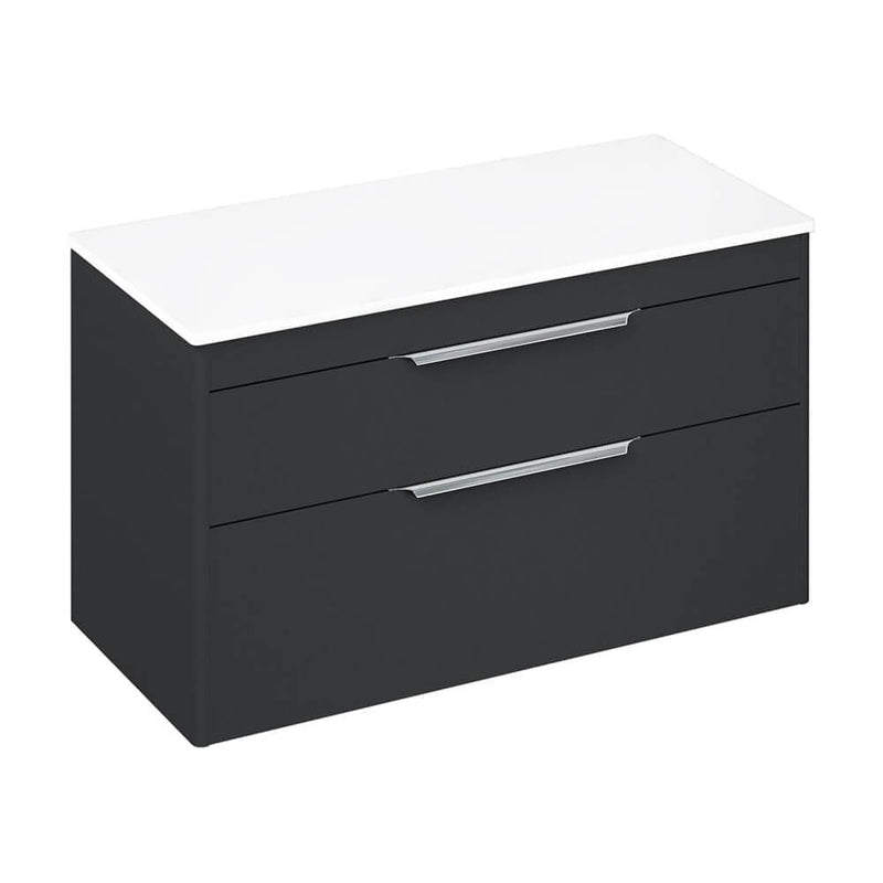 Britton Bathrooms Shoreditch 1000mm Double Drawer Vanity Unit With Worktop