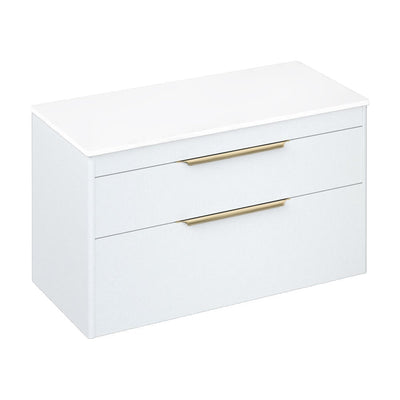 Britton Bathrooms Shoreditch 1000mm Double Drawer Vanity Unit With Worktop