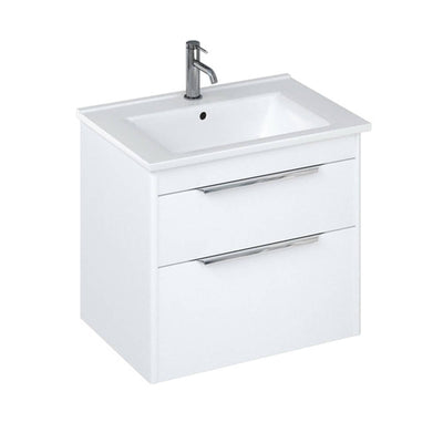 Britton Bathrooms Shoreditch 650mm Double Drawer Vanity Unit With Note Square Basin