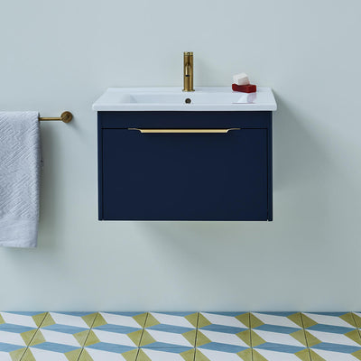 Britton Bathrooms Shoreditch 650mm Single Drawer Vanity Unit With Note Square Basin