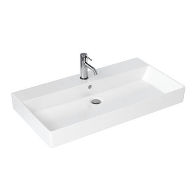 Britton Bathrooms Shoreditch Frame 850mm Furniture Stand and Basin - Polished Stainless Steel
