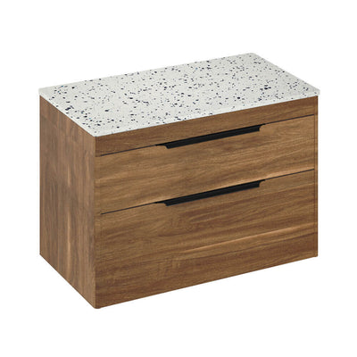 Britton Bathrooms Shoreditch 850mm Double Drawer Vanity Unit With Worktop