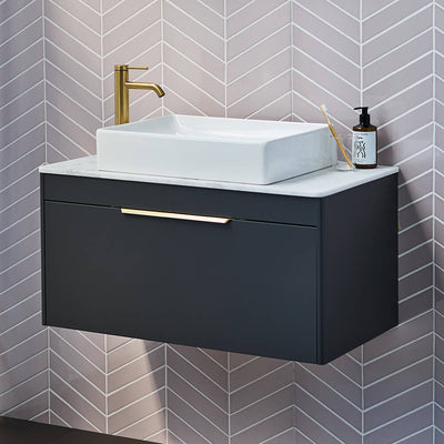 Britton Bathrooms Shoreditch 850mm Single Drawer Vanity Unit With Worktop