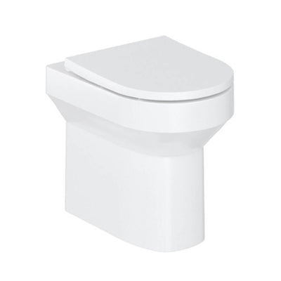 Britton Bathrooms Shoreditch Round Rimless Back To Wall Toilet & Soft Close Seat