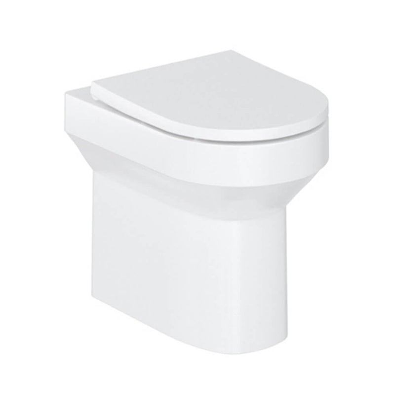 Britton Bathrooms Shoreditch Round Rimless Back To Wall Toilet & Soft Close Seat