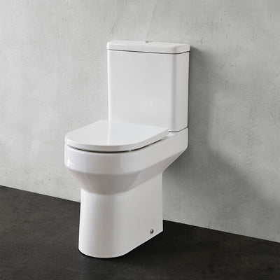 Britton Bathrooms Shoreditch Round Rimless Close Coupled Toilet & Soft Close Seat