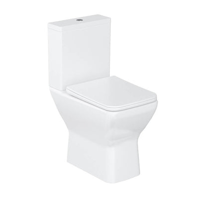 Britton Bathrooms Shoreditch Square Rimless Close Coupled Toilet & Soft Close Seat
