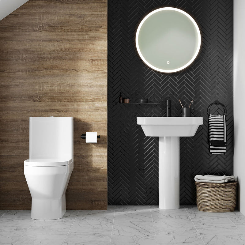 Britton Bathrooms Curve 2 Rimless Close Coupled Back To Wall Toilet & Soft Close Seat