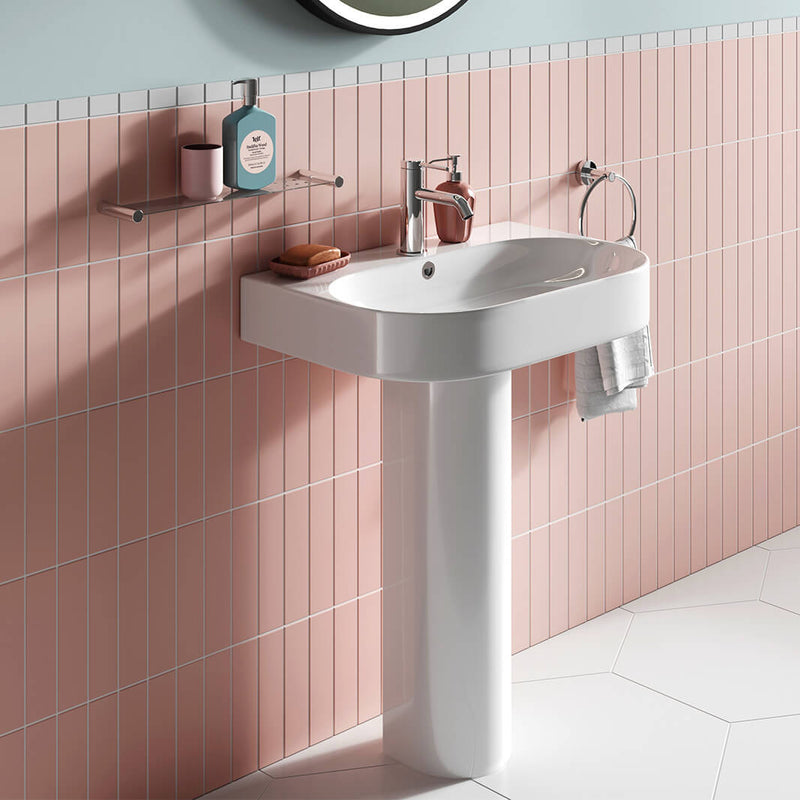 Britton Bathrooms Trim 600mm Basin With Full Pedestal