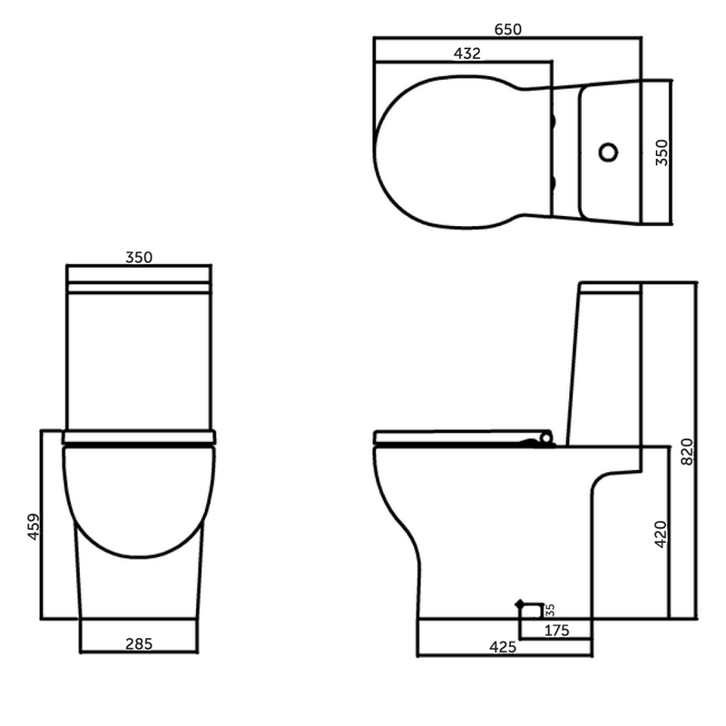 Britton Bathrooms Trim Close Coupled Toilet & Soft Close Seat