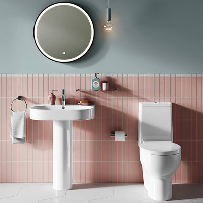 Britton Bathrooms Trim 600mm Basin With Full Pedestal