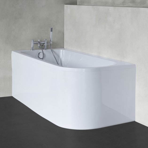 Britton Bathrooms Cleargreen Viride Offset Bath & Panel