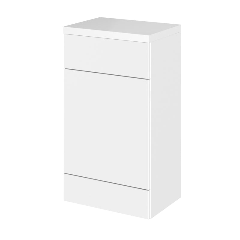 Hudson Reed Fusion Floor Standing 500mm WC Unit With Polymarble Top - White Gloss